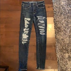 Skinny jeans, high rise jegging